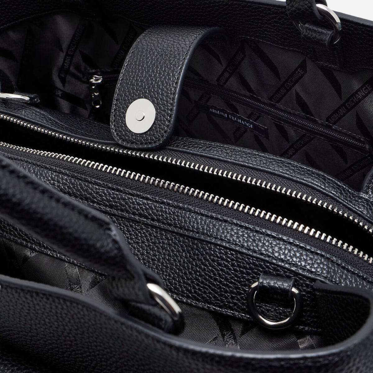 ARMANI EXCHANGE NICOLE Borsa a mano con tasca e tracolla BLACK