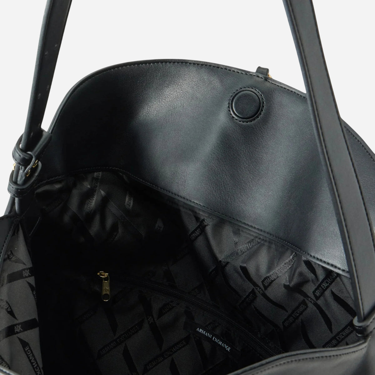 ARMANI EXCHANGE Borsa a spalla grande in ecopelle BLACK