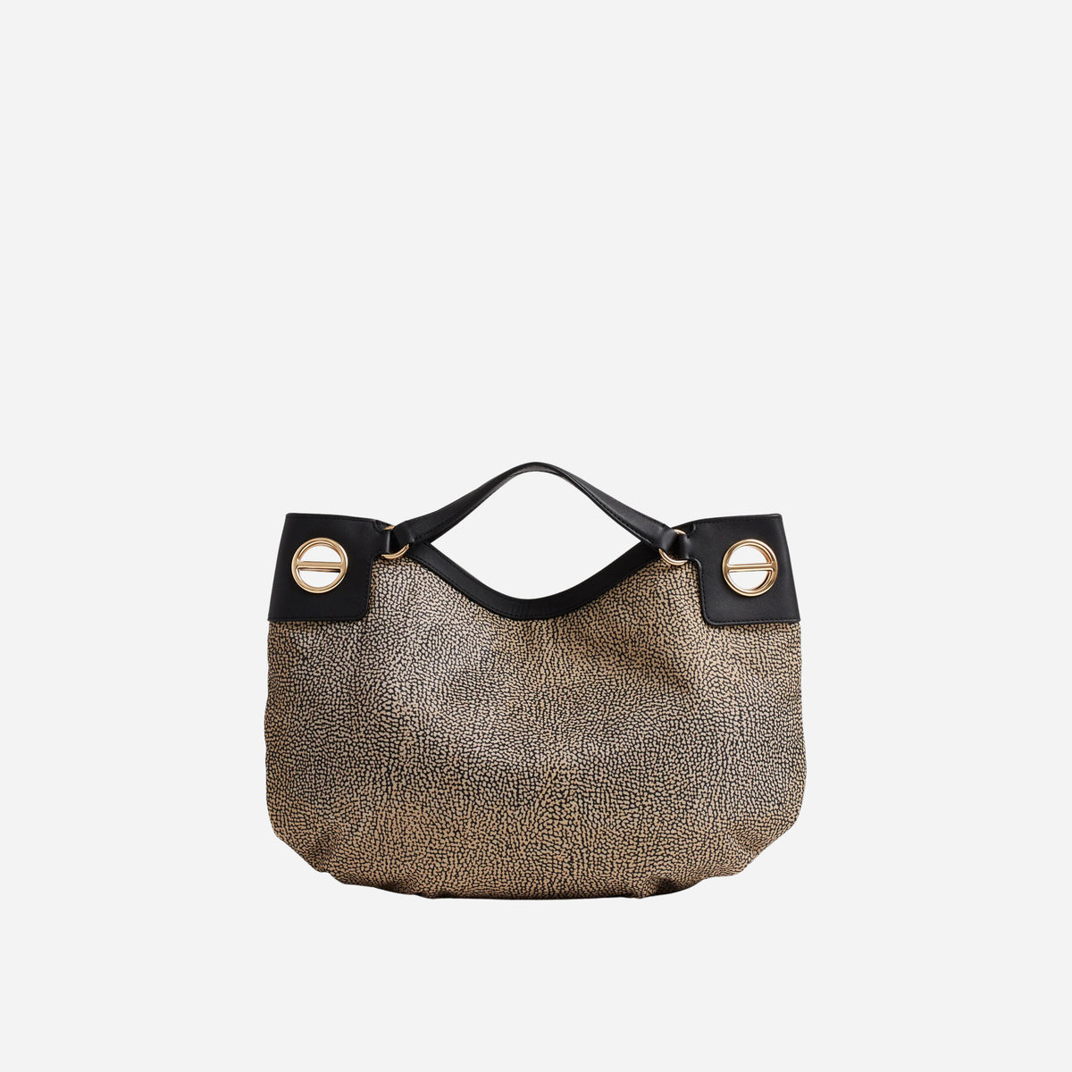 borbonese LONDON BORSA HOBO MEDIUM OP NATURALE/NERO