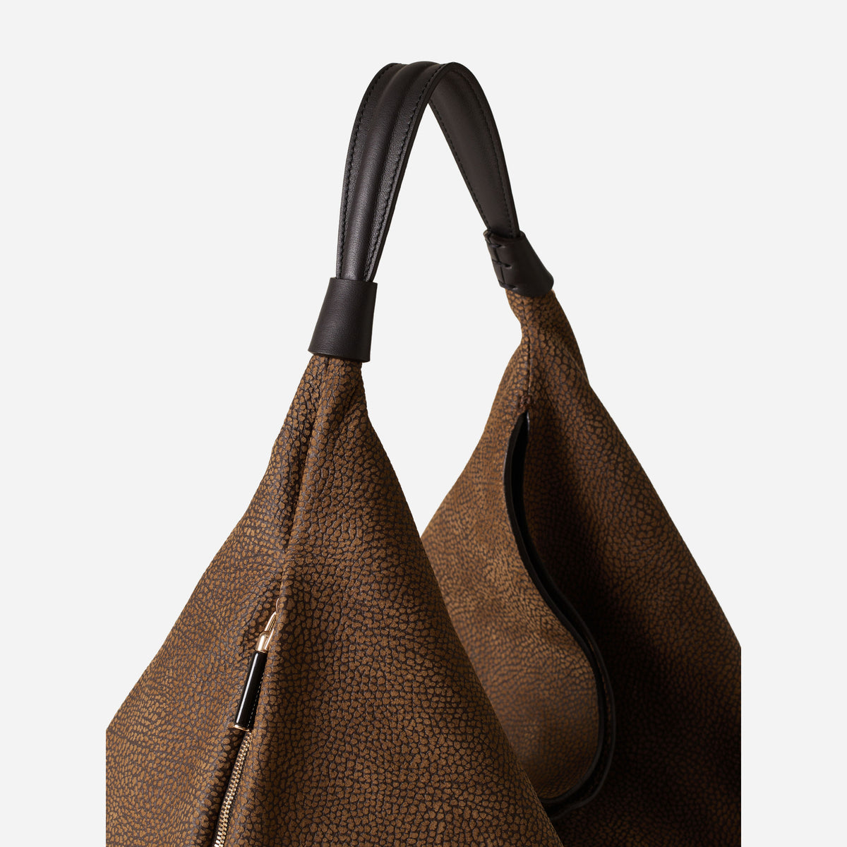 borbonese HOBO BAG MEDIUM CUMINO/EBANO