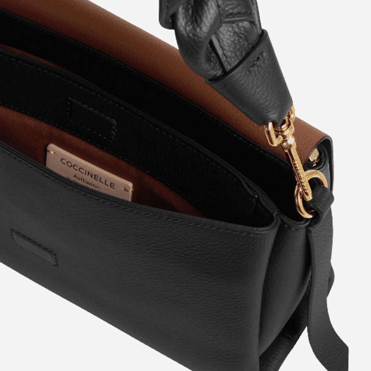 coccinelle Boheme Small NOIR/COGNAC