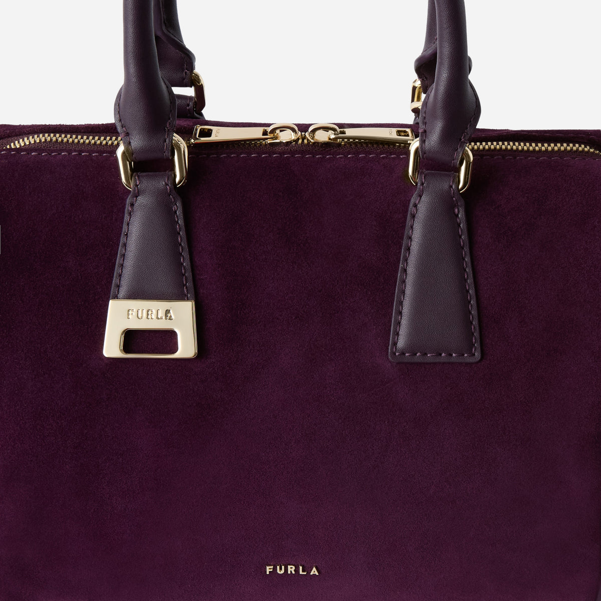 FURLA Olivia Borsa Boston media in camoscio TONI WINTER BLOOM