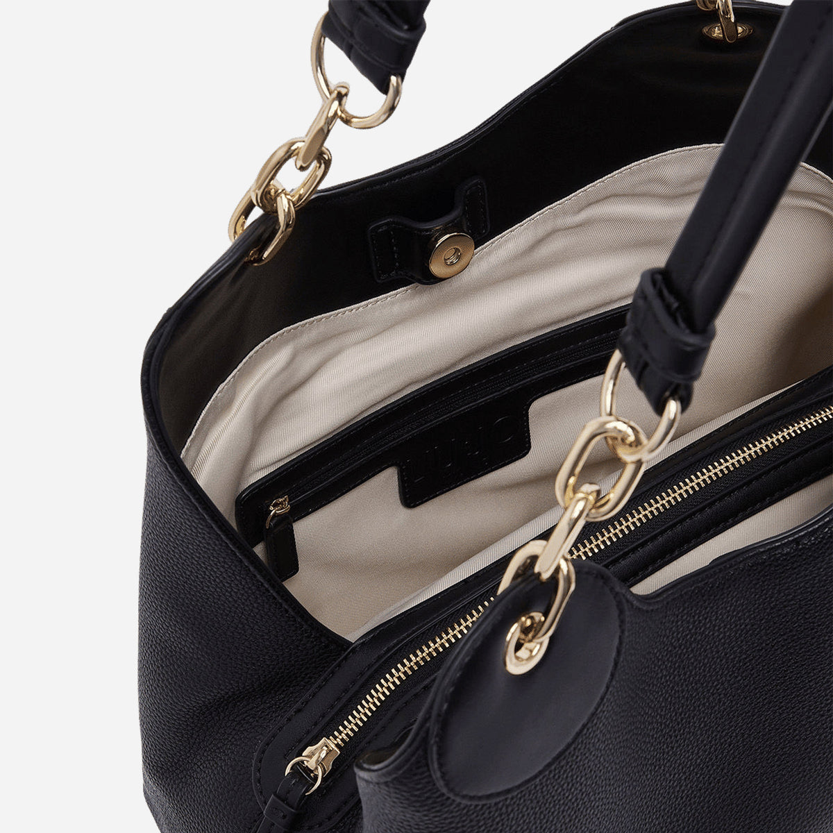 LIU JO BORSA SATCHEL MEDIA Nero/brass gold
