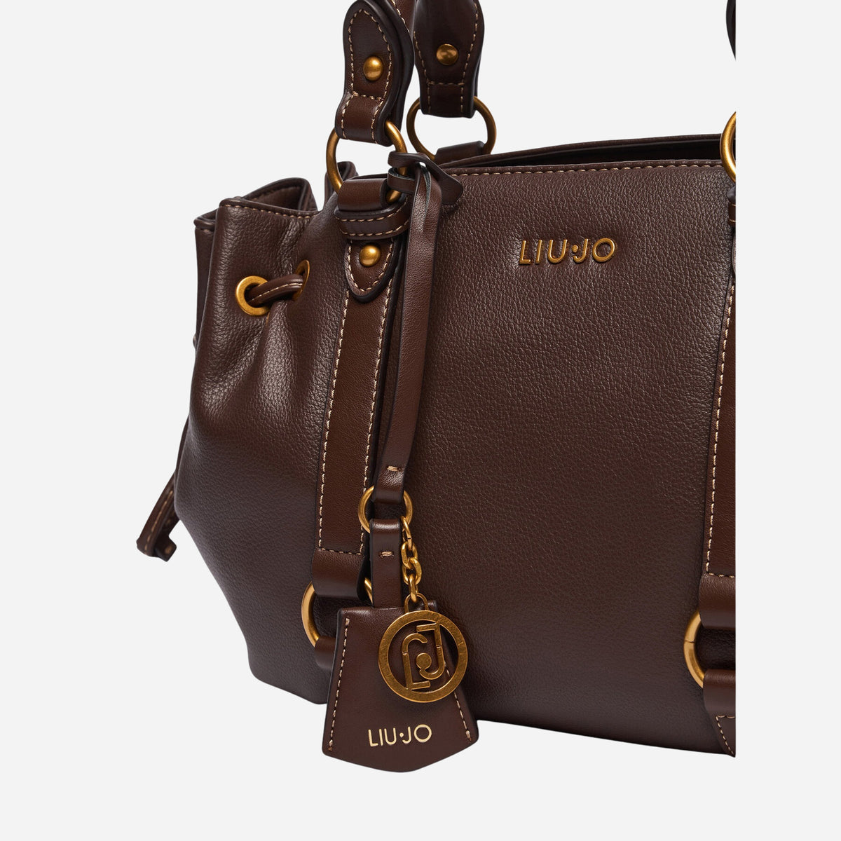 LIU JO Borsa piccola a mano effetto micro bottalato Deep brown