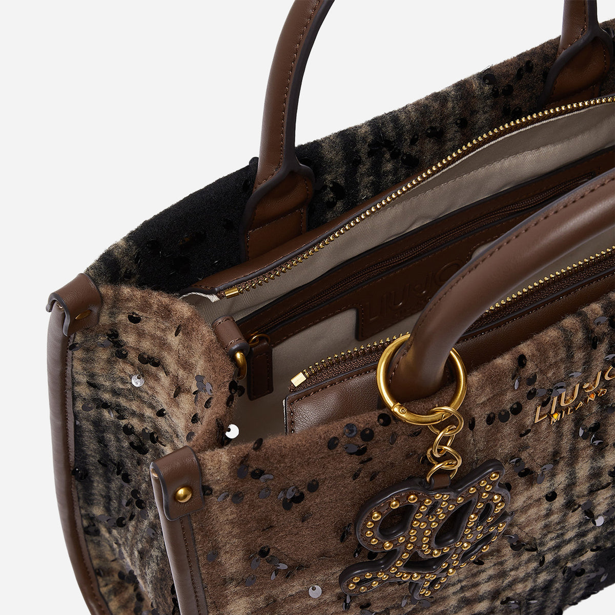 LIU JO BORSA MEDIA CHECK CON PAILLETTES T.MORO