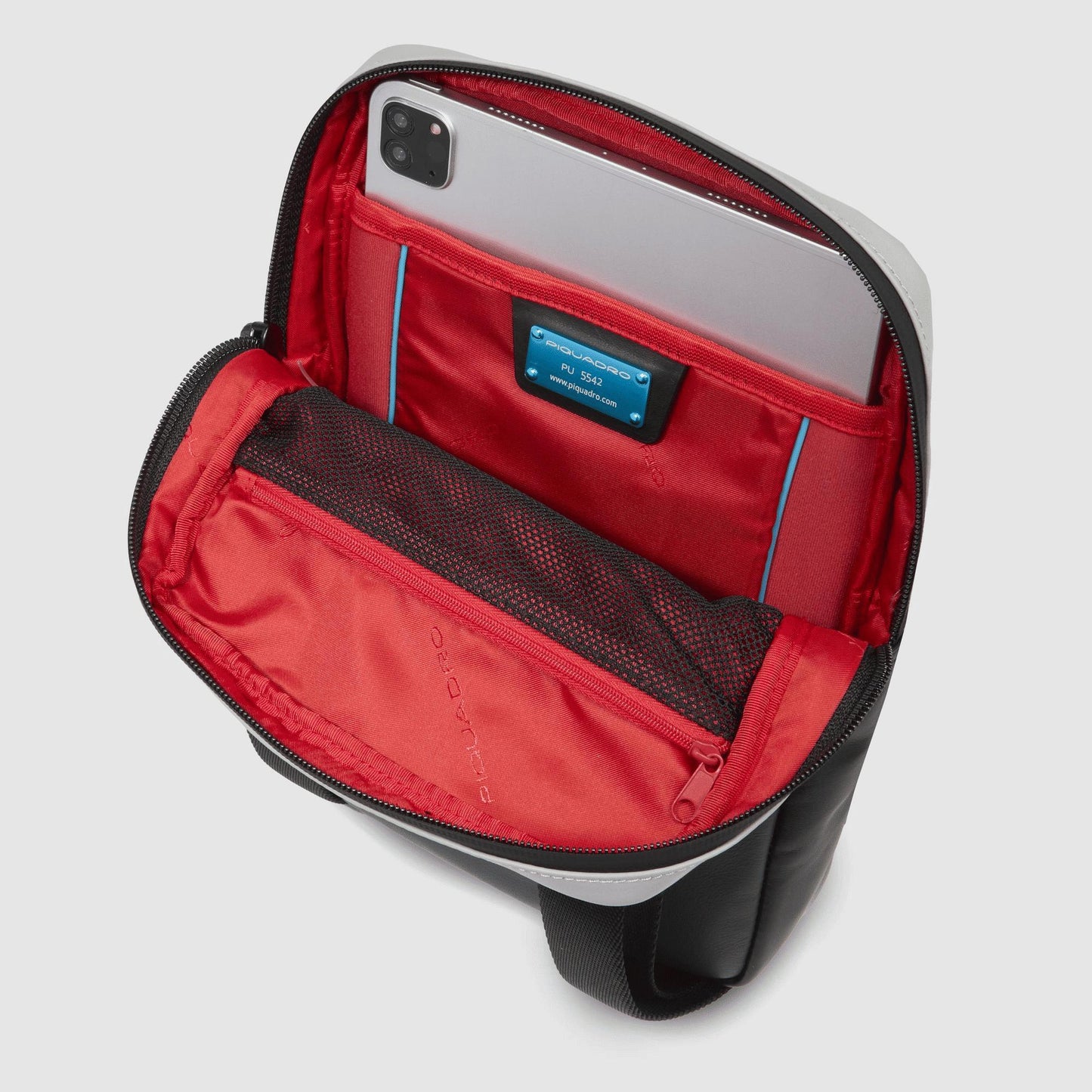 PIQUADRO Borsello uomo porta iPad® in pelle Nero/grigio