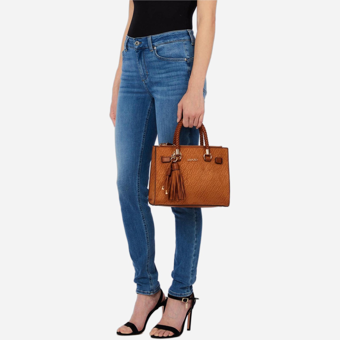 LIU JO Borsa satchel piccola con charms Sequoia