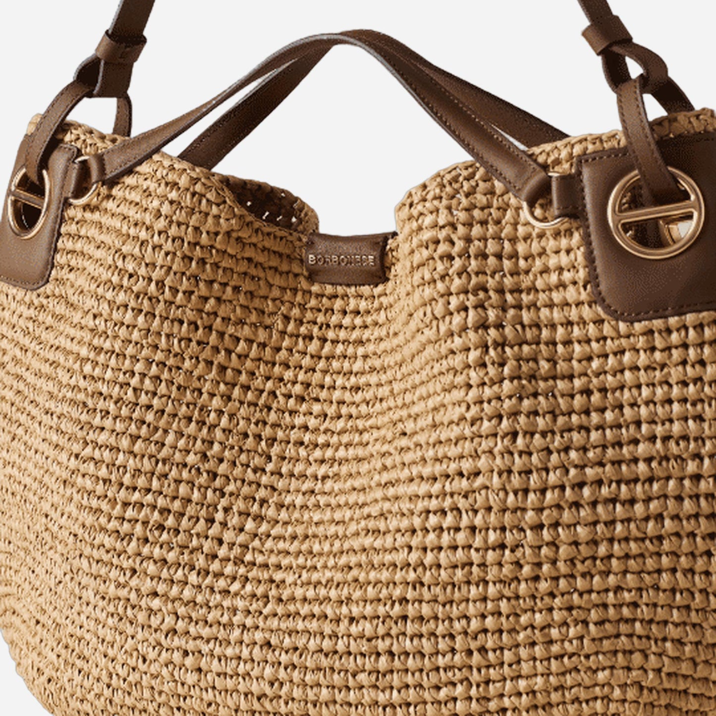 borbonese LONDON BORSA SHOPPING LARGE NATURALE/COGNAC