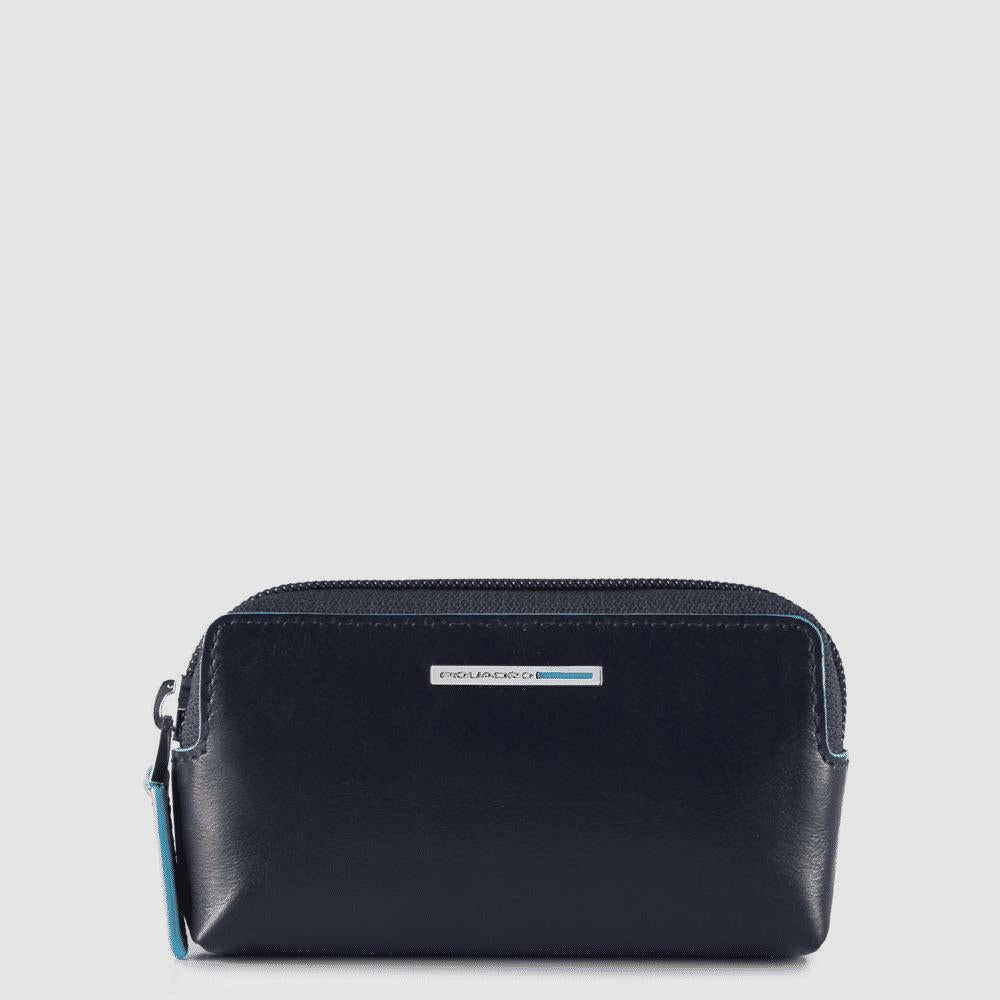 PIQUADRO Astuccio portachiavi in pelle a due anelle BLU2