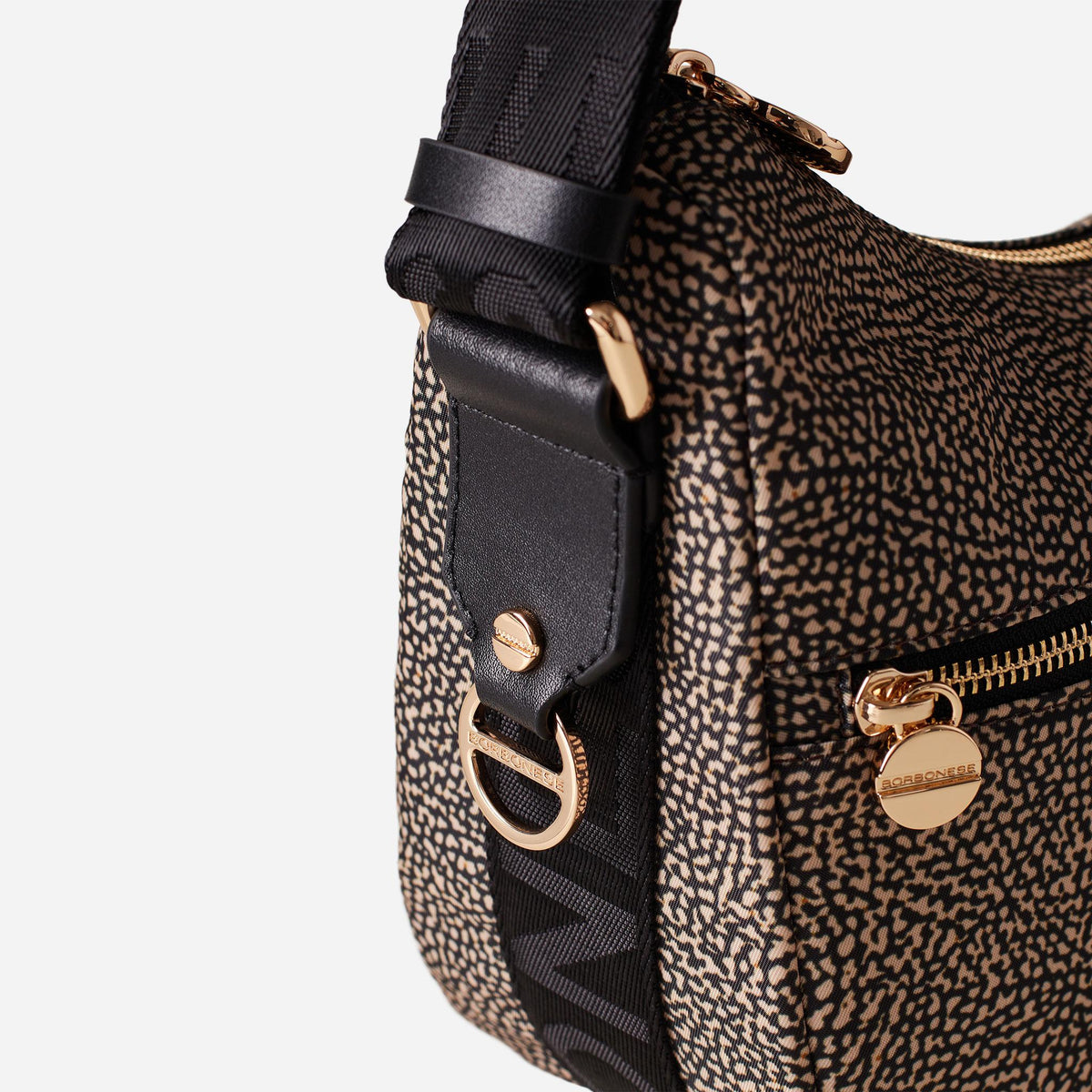 borbonese ECO LINE LUNA BAG SMALL OP NATURALE/NERO