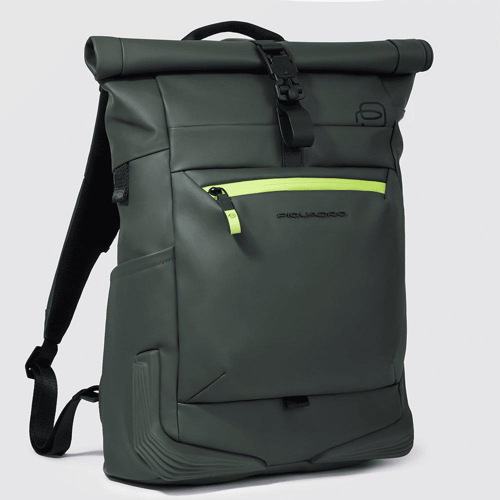PIQUADRO Zaino roll-top per PC e iPad® VERDE SCURO