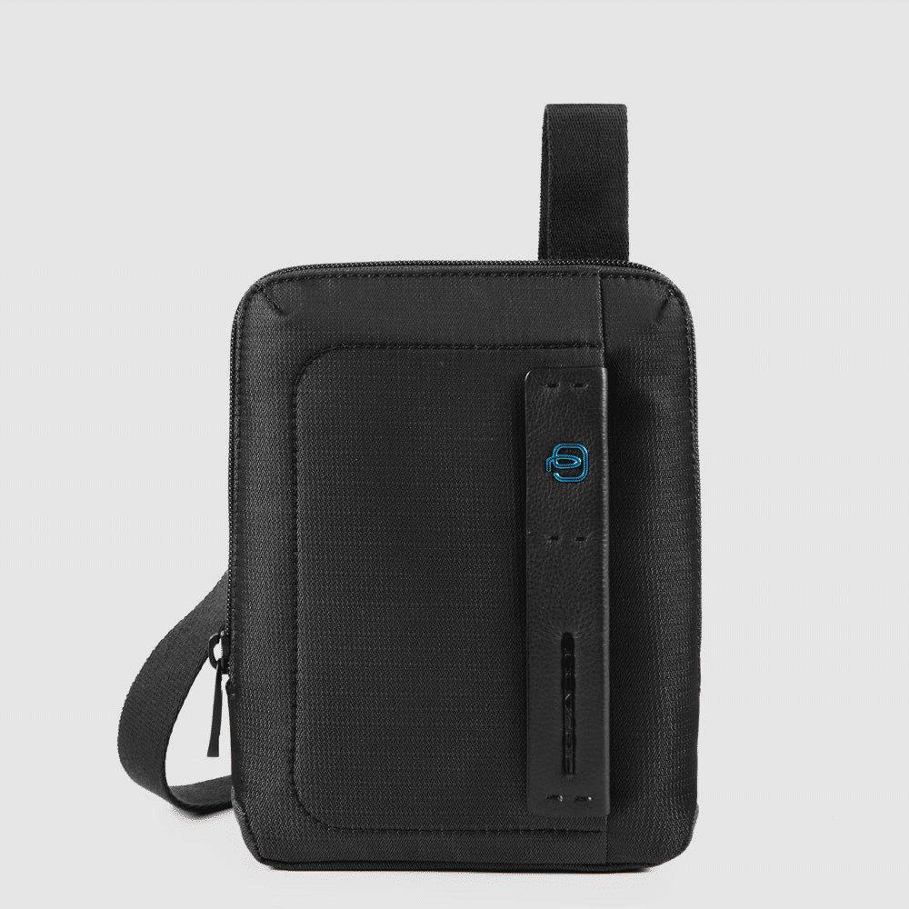 PIQUADRO Borsello organizzato con scomparto porta iPad®mini chevron/nero