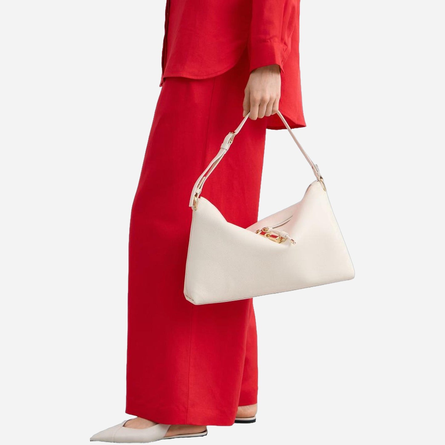 FURLA Furla Debby Borsa A Spalla Large Panna