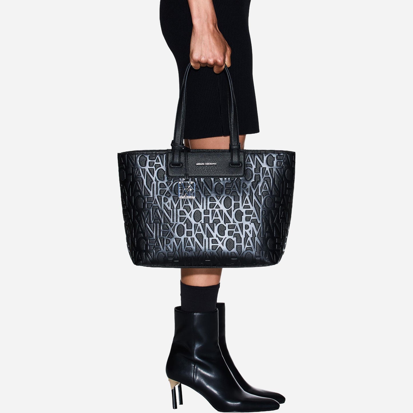 ARMANI EXCHANGE Borsa a mano in pelle BLACK