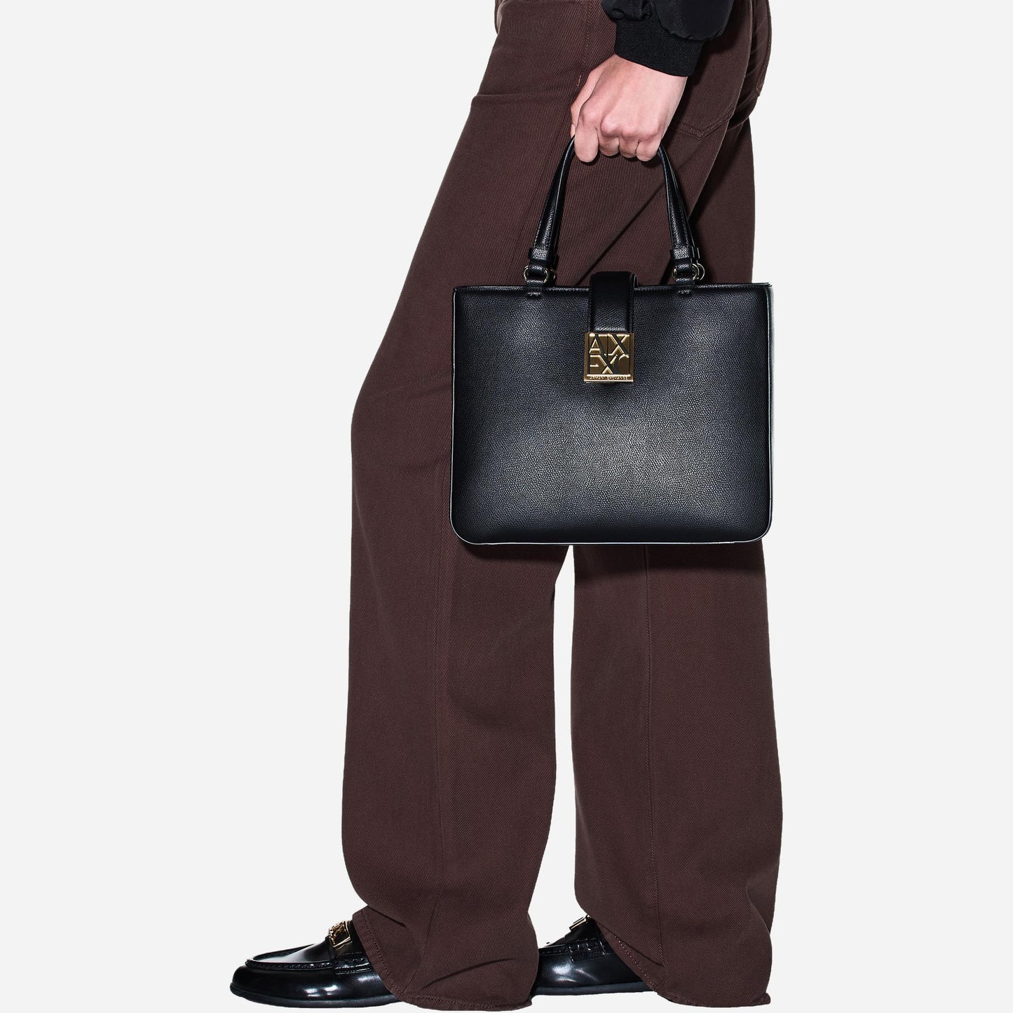 ARMANI EXCHANGE Borsa a mano in ecopelle BLACK