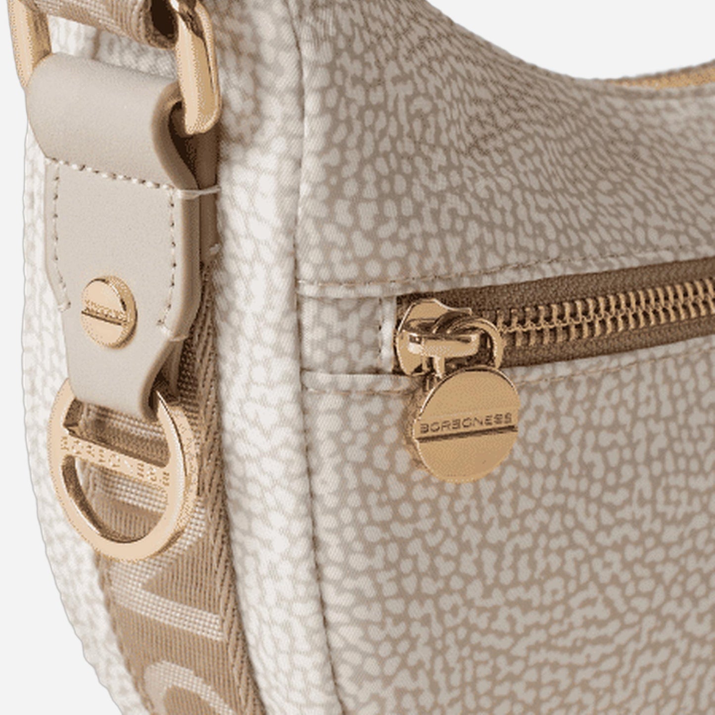borbonese ECO LINE LUNA BAG MINI WHITE COTTON