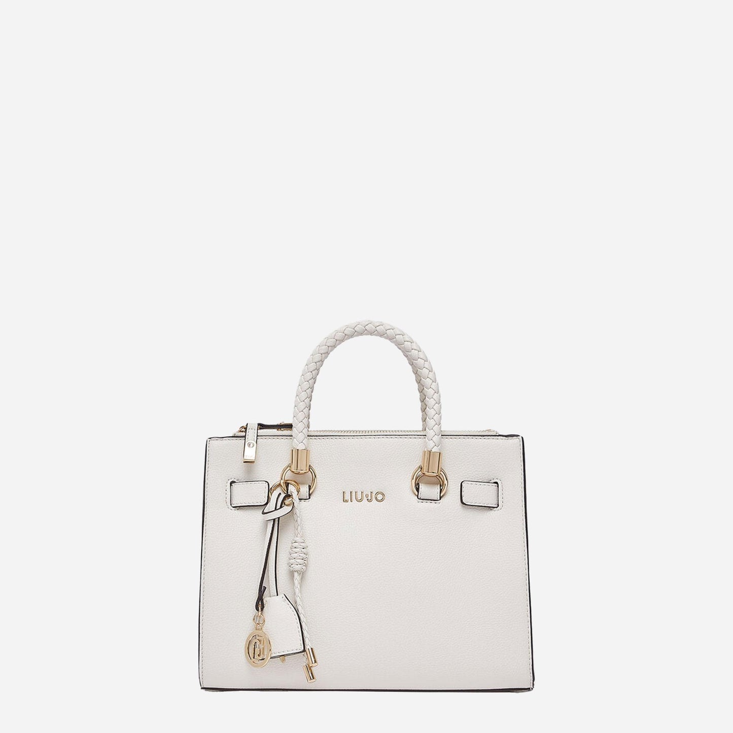 LIU JO Borsa satchel piccola con charms CREAM