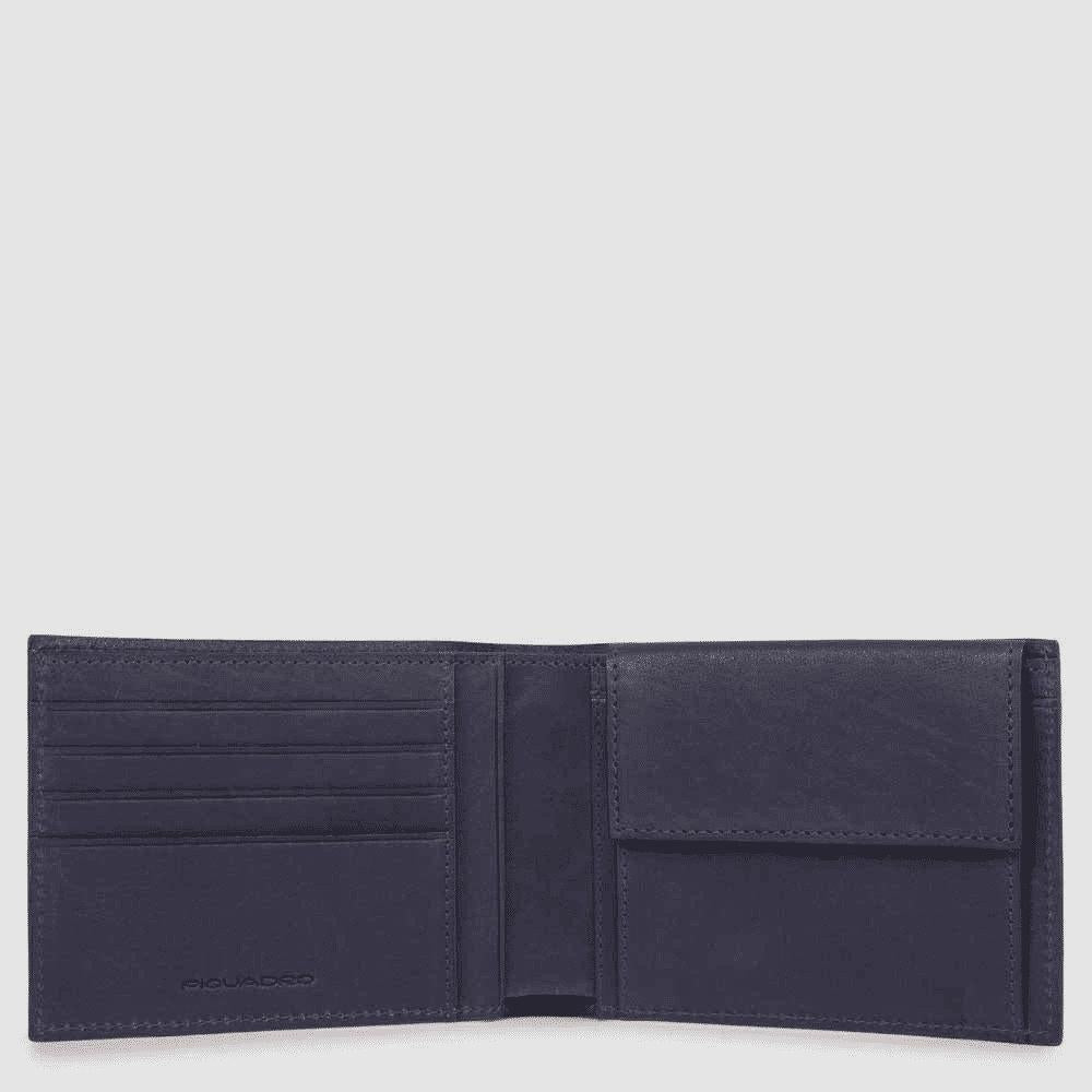 PIQUADRO Portafoglio uomo con porta monete Blu