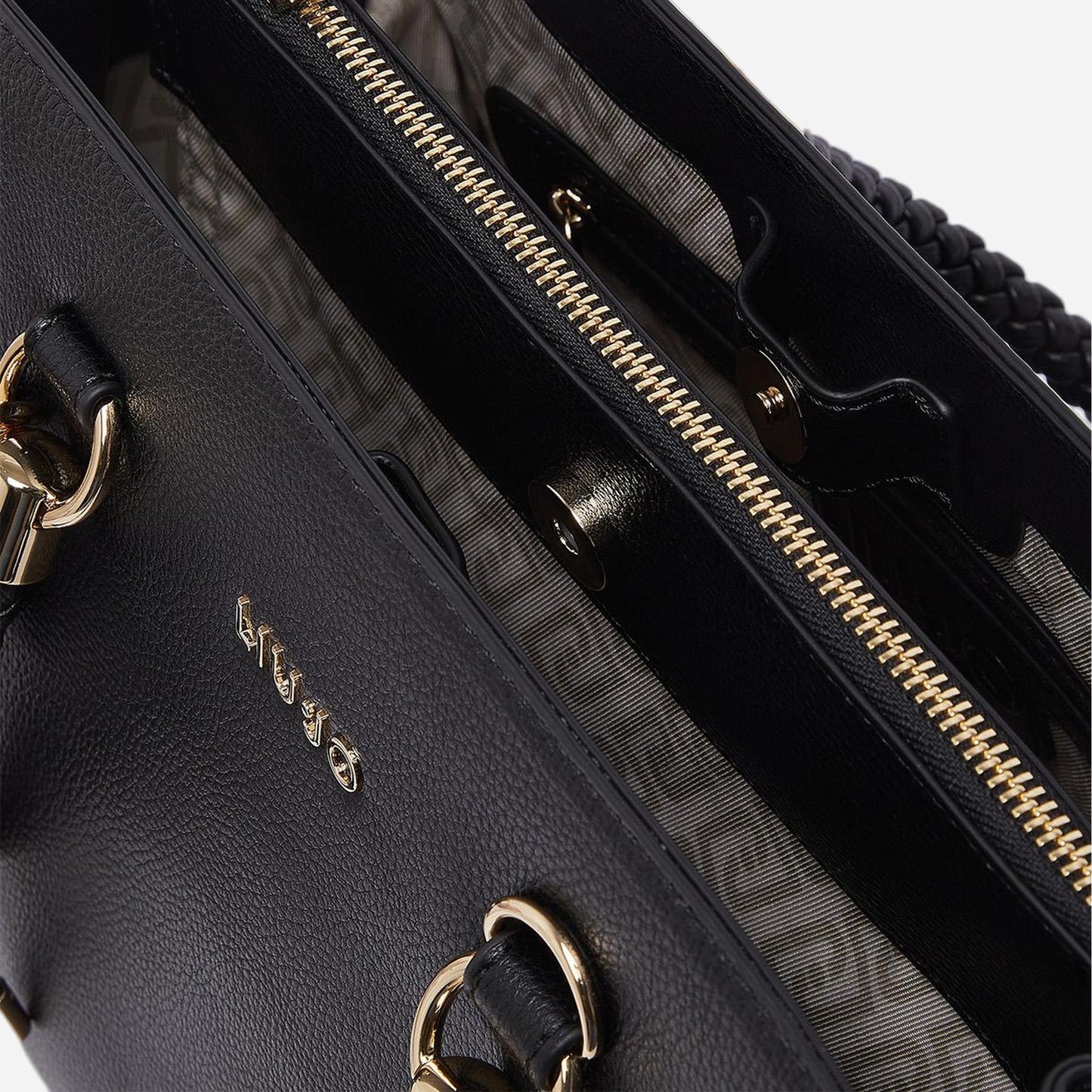 LIU JO Borsa satchel media con charms BLACK