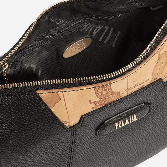 ALVIERO MARTINI Sierra Leather tracolla a mezzaluna Nera Nero 