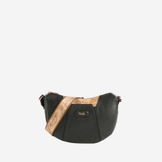 ALVIERO MARTINI Sierra Leather tracolla a mezzaluna Nera Nero 