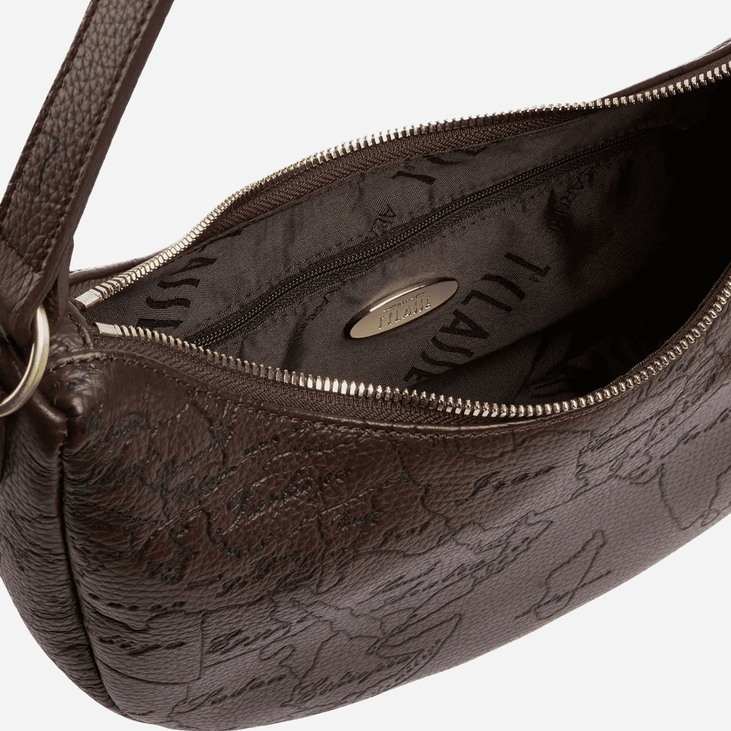 ALVIERO MARTINI Antique Geo Leather borsa sottospalla Cioccolato Cioccolato 