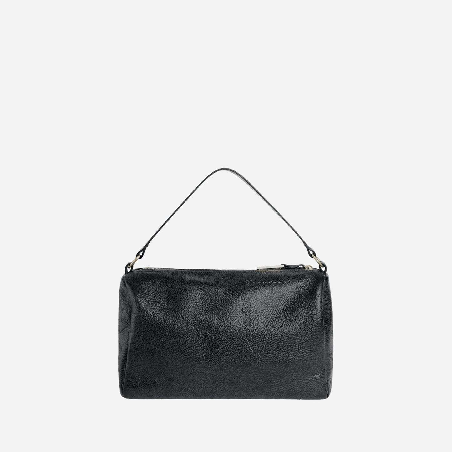 ALVIERO MARTINI Antique Geo Leather Bauletto Nero Nero 