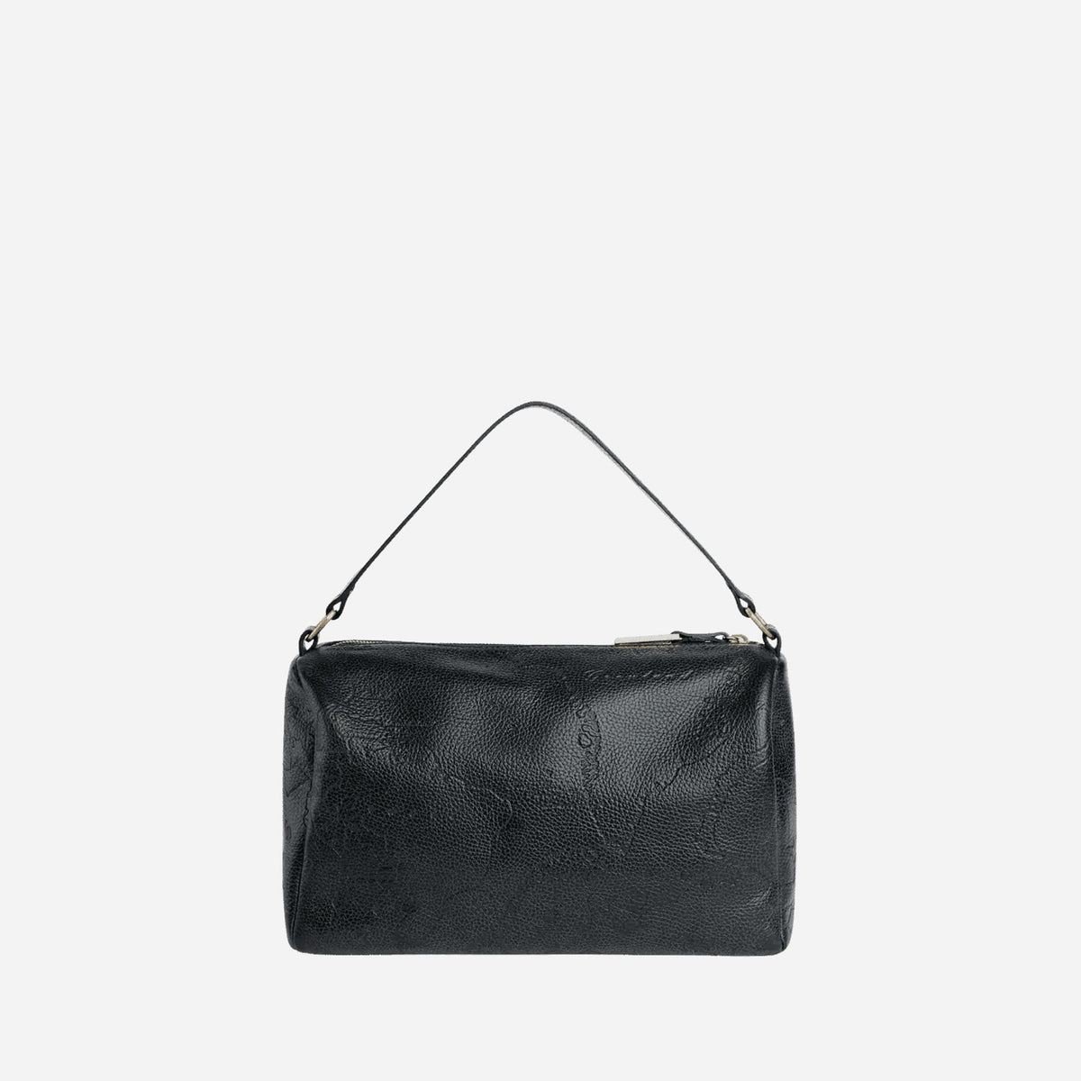 ALVIERO MARTINI Antique Geo Leather Bauletto Nero Nero 