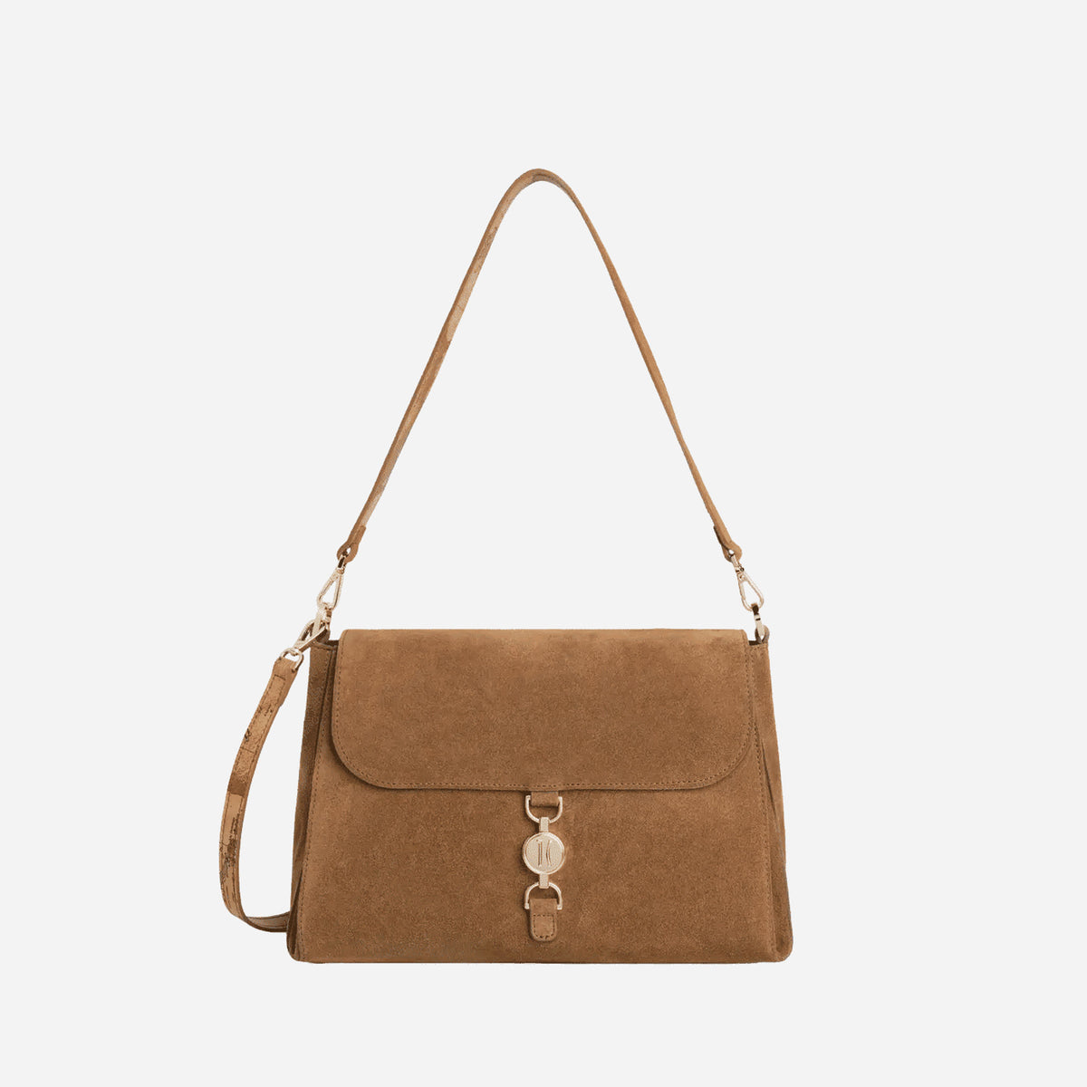 ALVIERO MARTINI Golden Coin Messenger borsa sottospalla Terra di Siena CAMOSCIO 