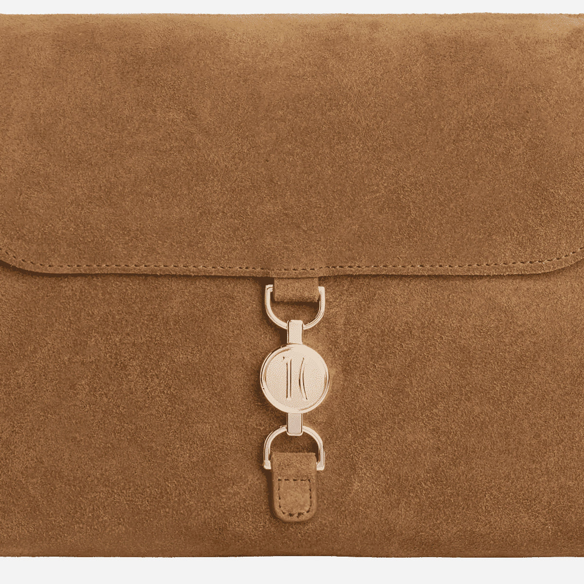 ALVIERO MARTINI Golden Coin Messenger borsa sottospalla Terra di Siena CAMOSCIO 