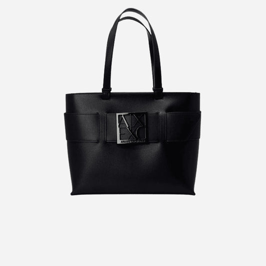 ARMANI EXCHANGE A|X BUCKLE Borsa shopper a spalla BLACK 
