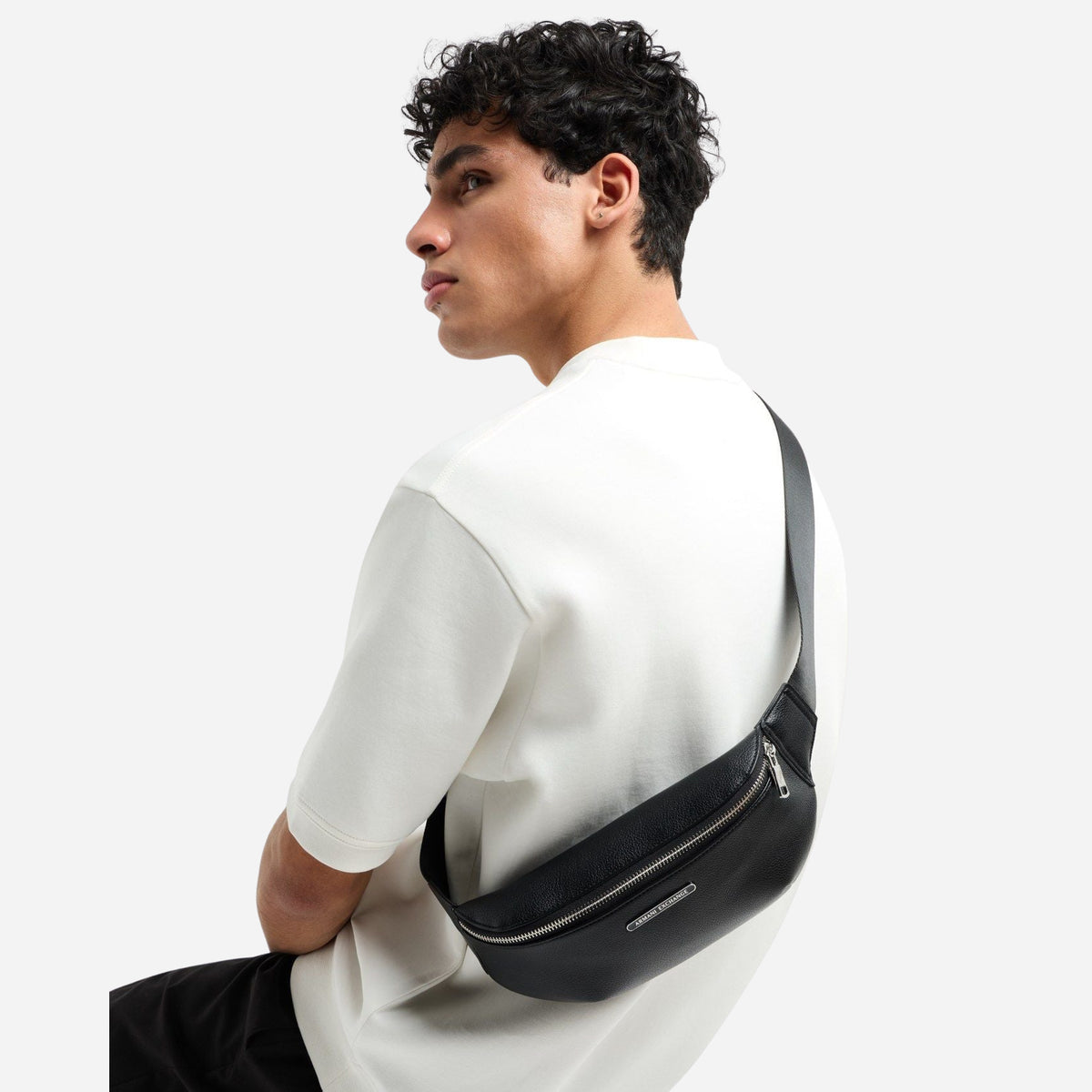 ARMANI EXCHANGE Marsupio in tessuto resistente BLACK 