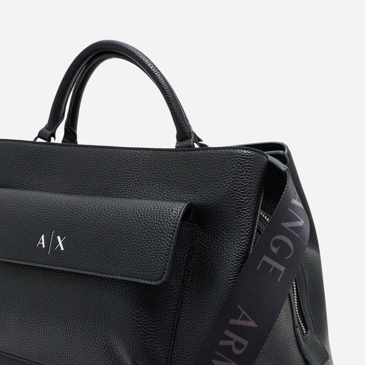 ARMANI EXCHANGE NICOLE Borsa a mano con tasca e tracolla BLACK 