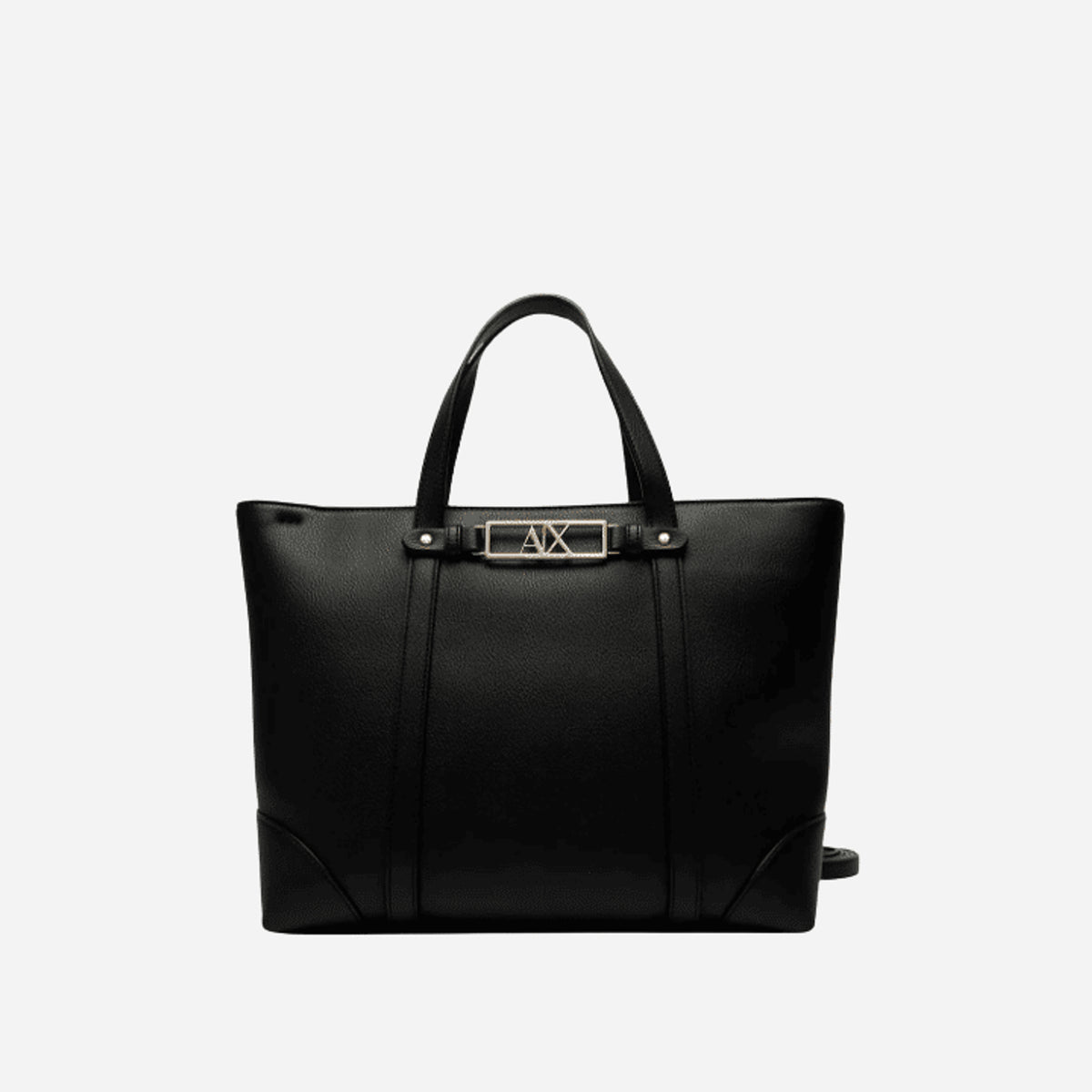 ARMANI EXCHANGE Borsa shopping a spalla martellata BLACK 