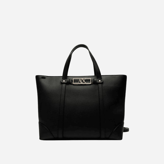 ARMANI EXCHANGE Borsa shopping a spalla martellata BLACK 