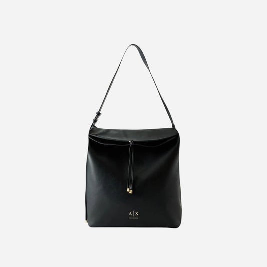ARMANI EXCHANGE Borsa a spalla grande in ecopelle BLACK 
