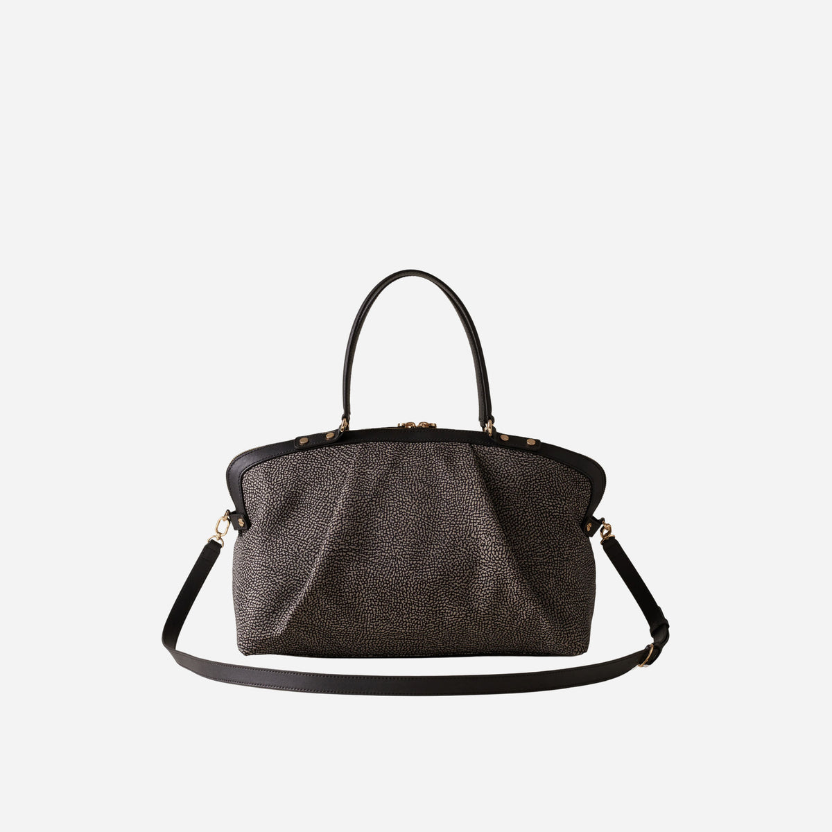 borbonese FRAME BORSA BAULETTO MEDIUM CATRAME 