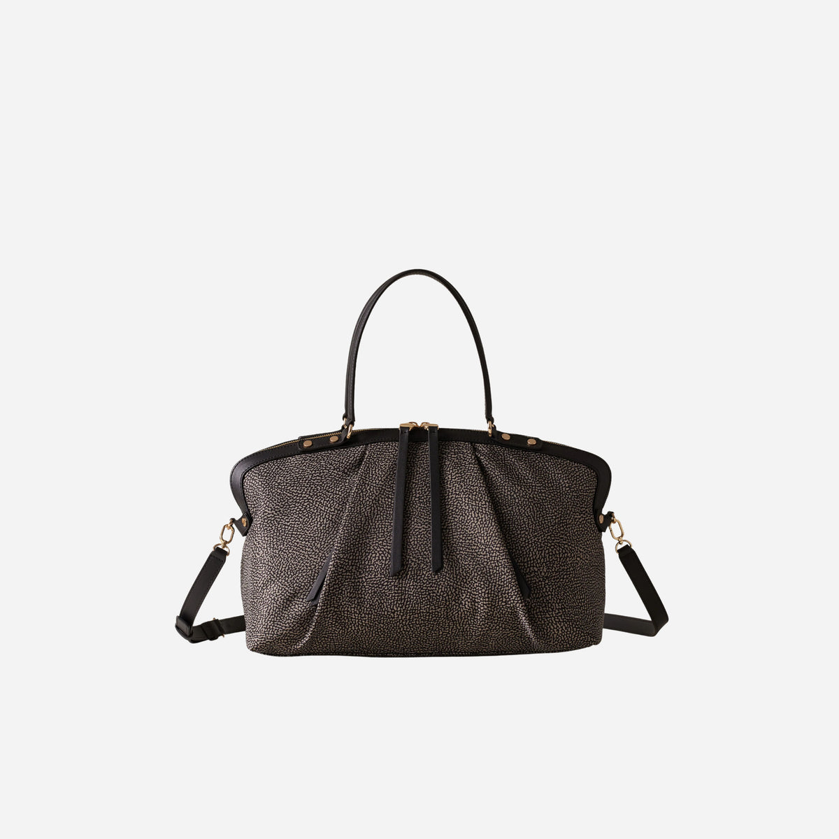 borbonese FRAME BORSA BAULETTO MEDIUM CATRAME 