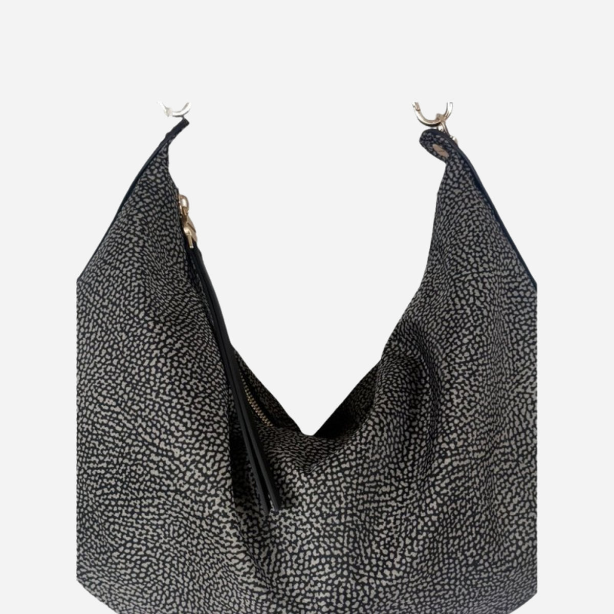 borbonese FRAME BORSA HOBO MEDIUM CATRAME 