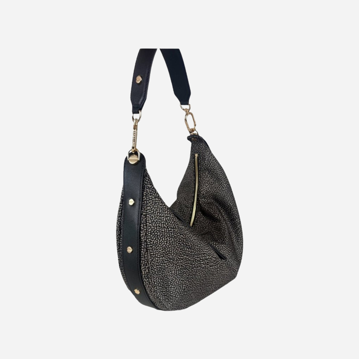 borbonese FRAME BORSA HOBO MEDIUM CATRAME 