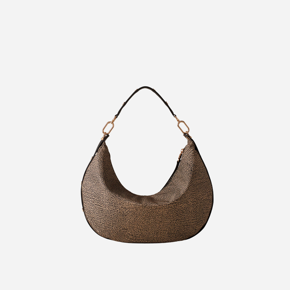 borbonese FRAME BORSA HOBO MEDIUM OP NATURALE/NERO 
