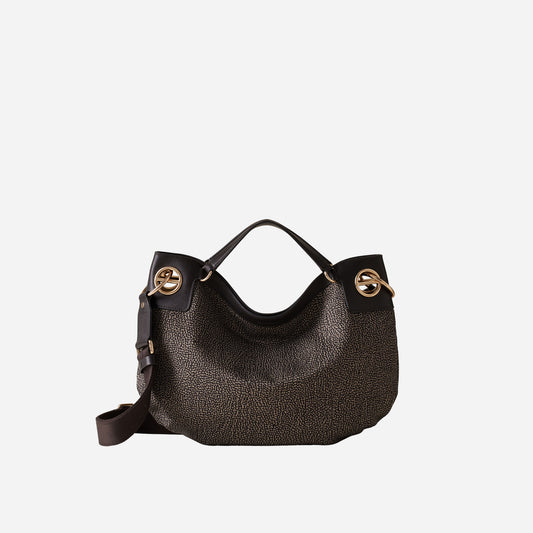 borbonese LONDON BORSA HOBO MEDIUM CATRAME 