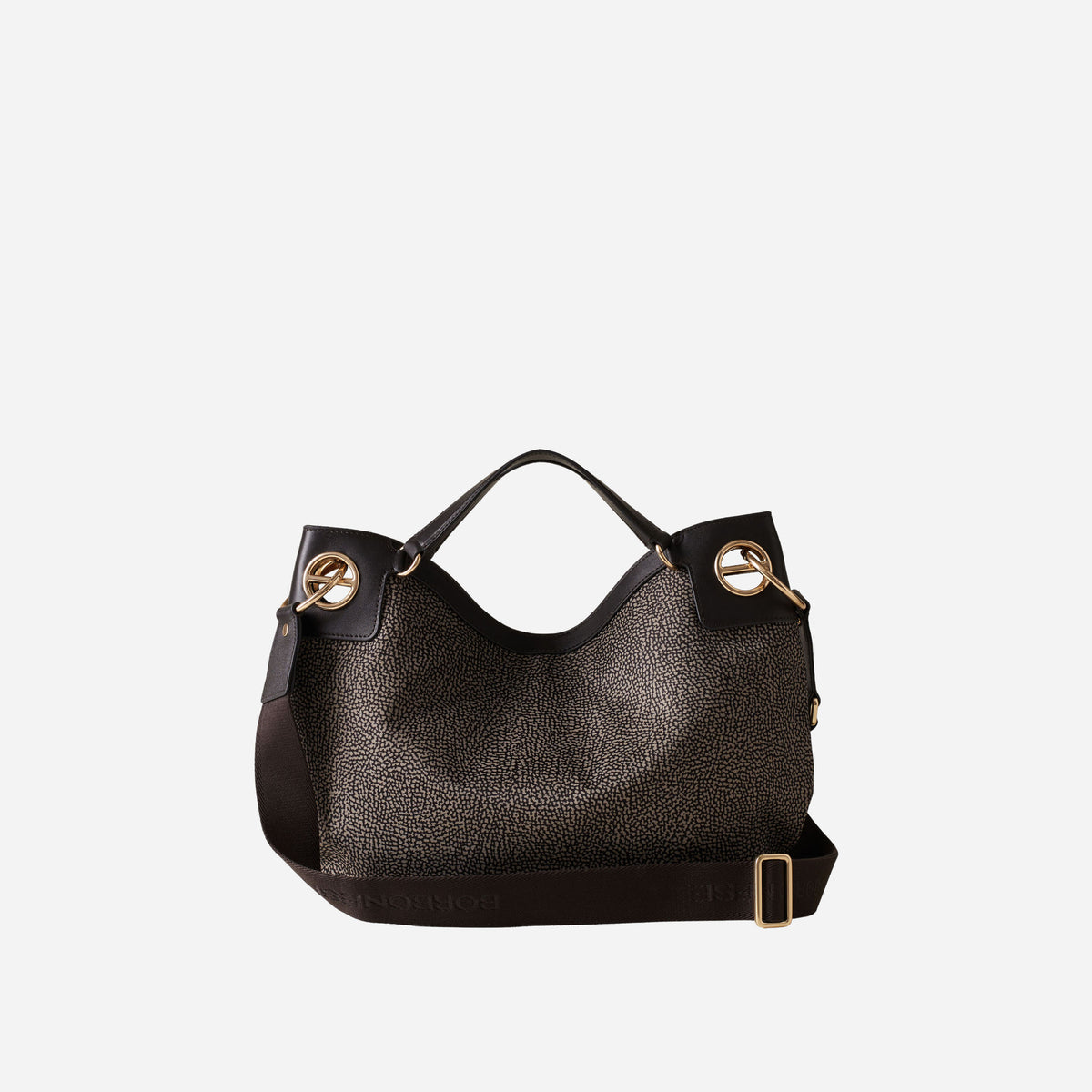 borbonese LONDON BORSA HOBO MEDIUM CATRAME 