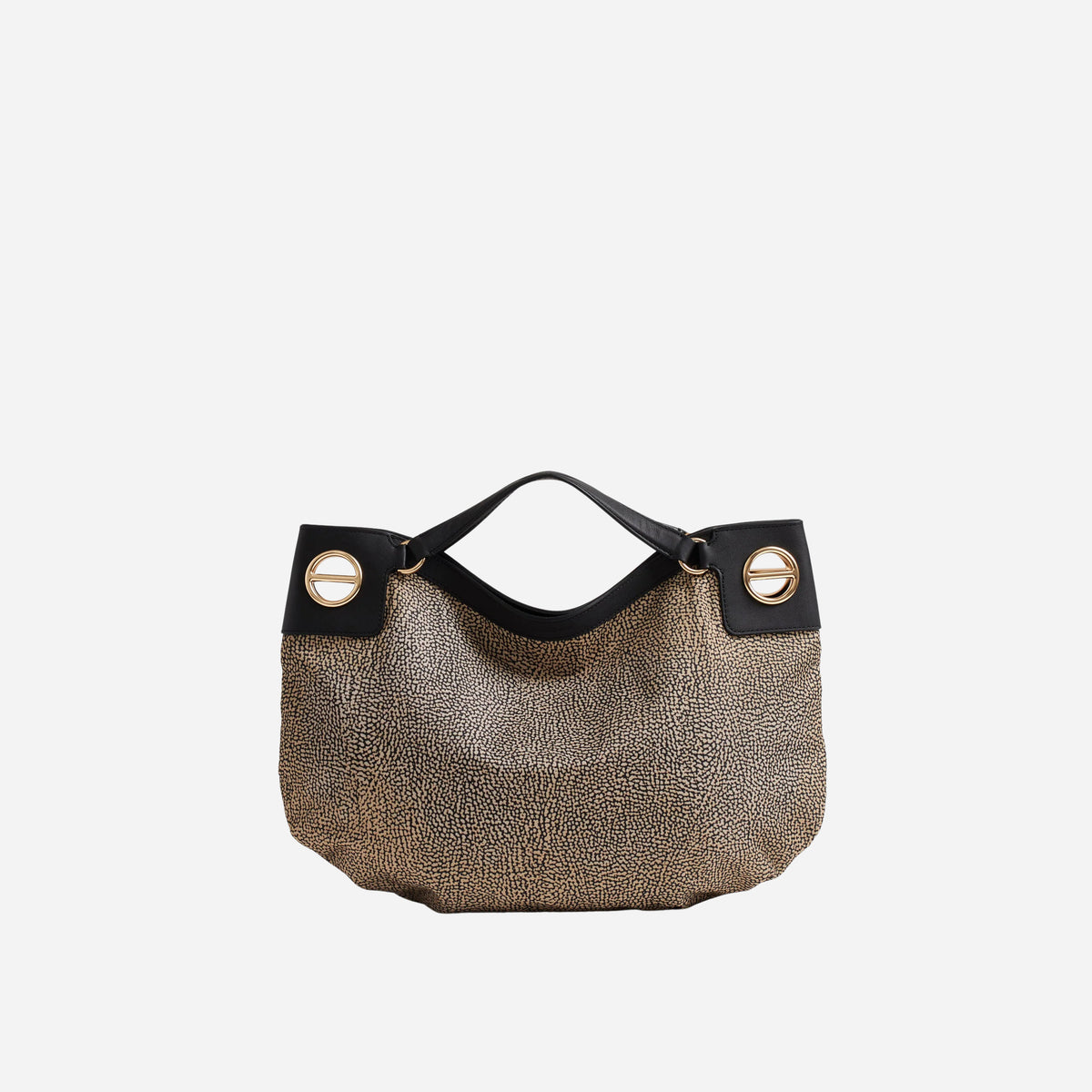 borbonese LONDON BORSA HOBO MEDIUM OP NATURALE/NERO 