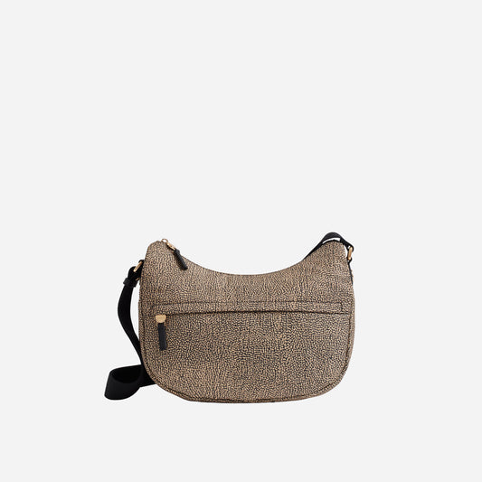borbonese B-CLUB LUNA BAG MIDDLE OP NATURALE/NERO 