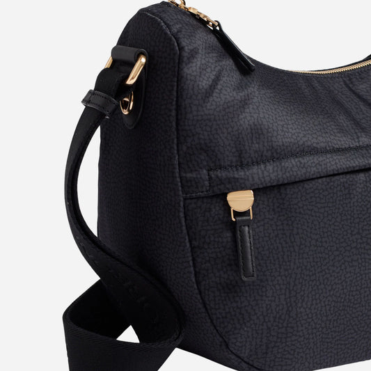 borbonese B-CLUB LUNA BAG MIDDLE DARK BLACK 