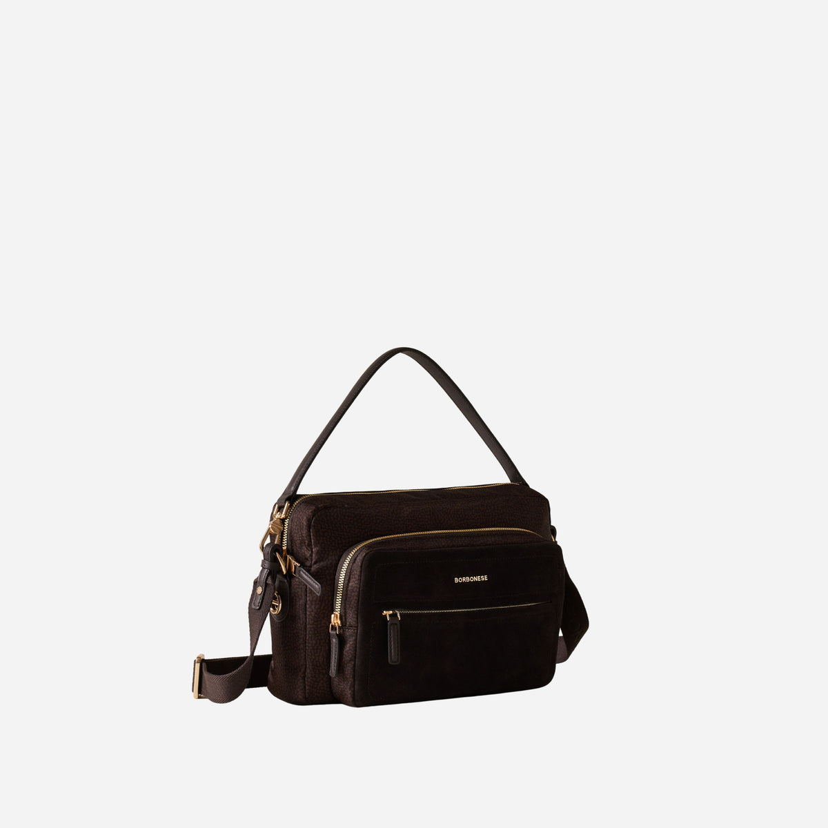 borbonese CAMERA CASE MEDIUM CIOCCOLATO/CAFFE 