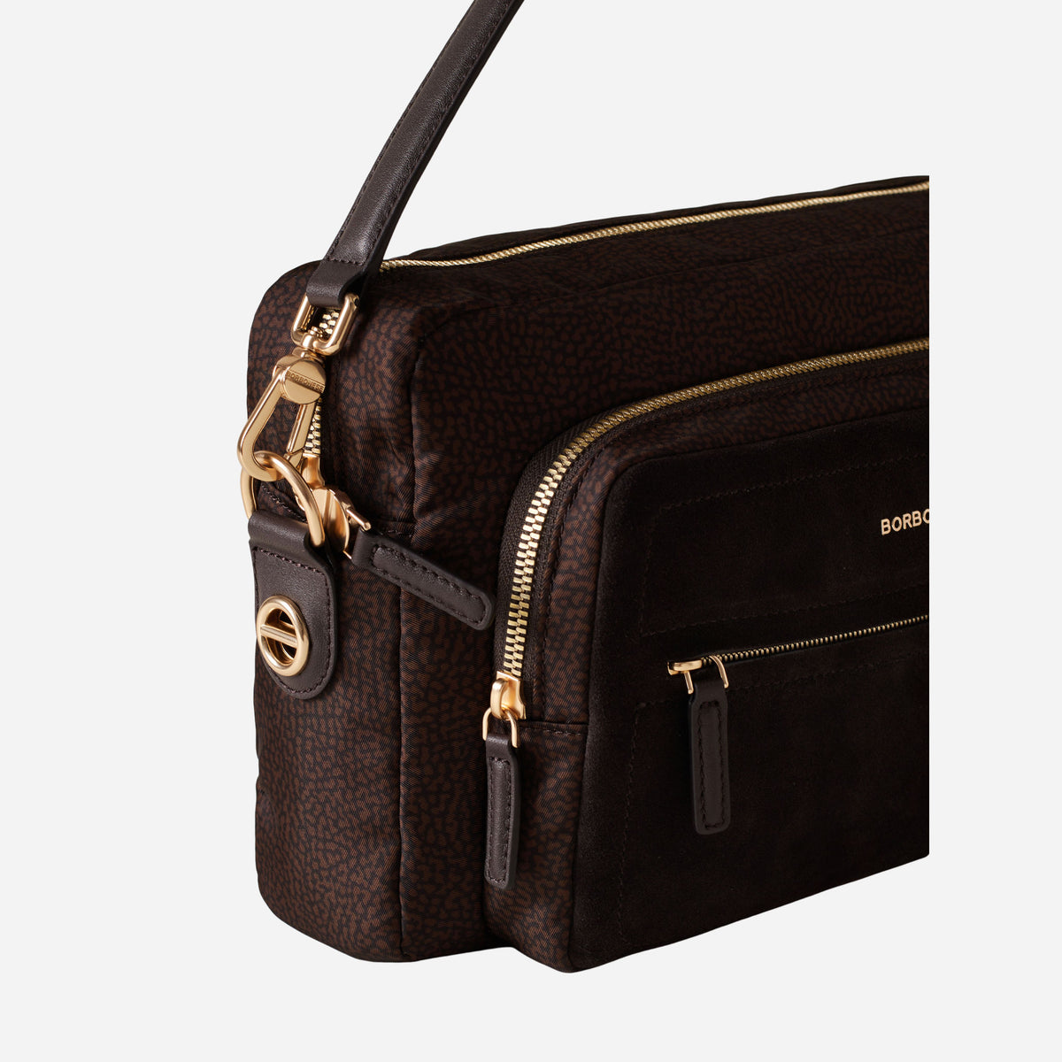 borbonese CAMERA CASE MEDIUM CIOCCOLATO/CAFFE 