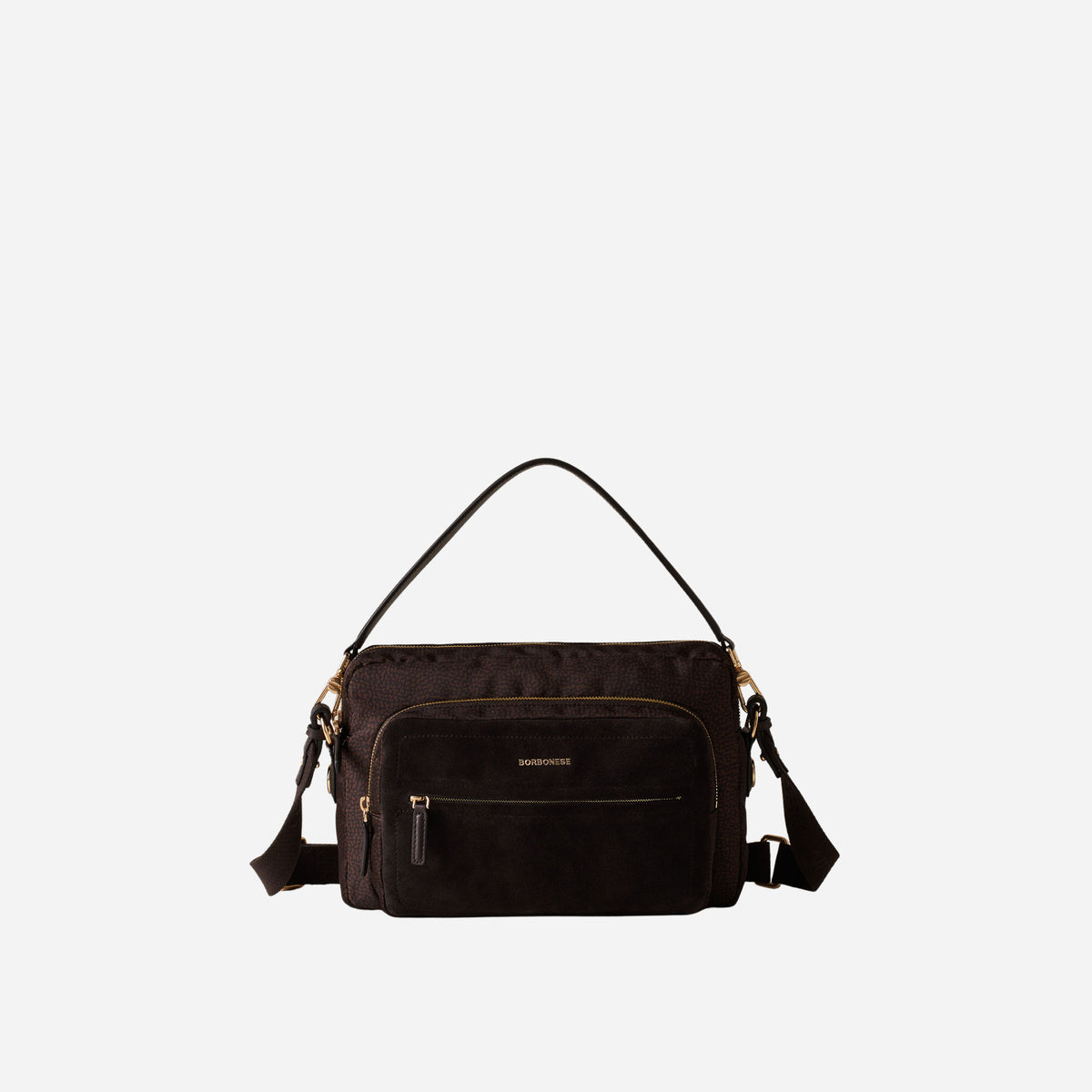 borbonese CAMERA CASE MEDIUM CIOCCOLATO/CAFFE 