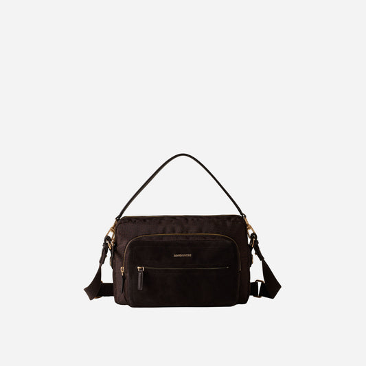 borbonese CAMERA CASE MEDIUM CIOCCOLATO/CAFFE 